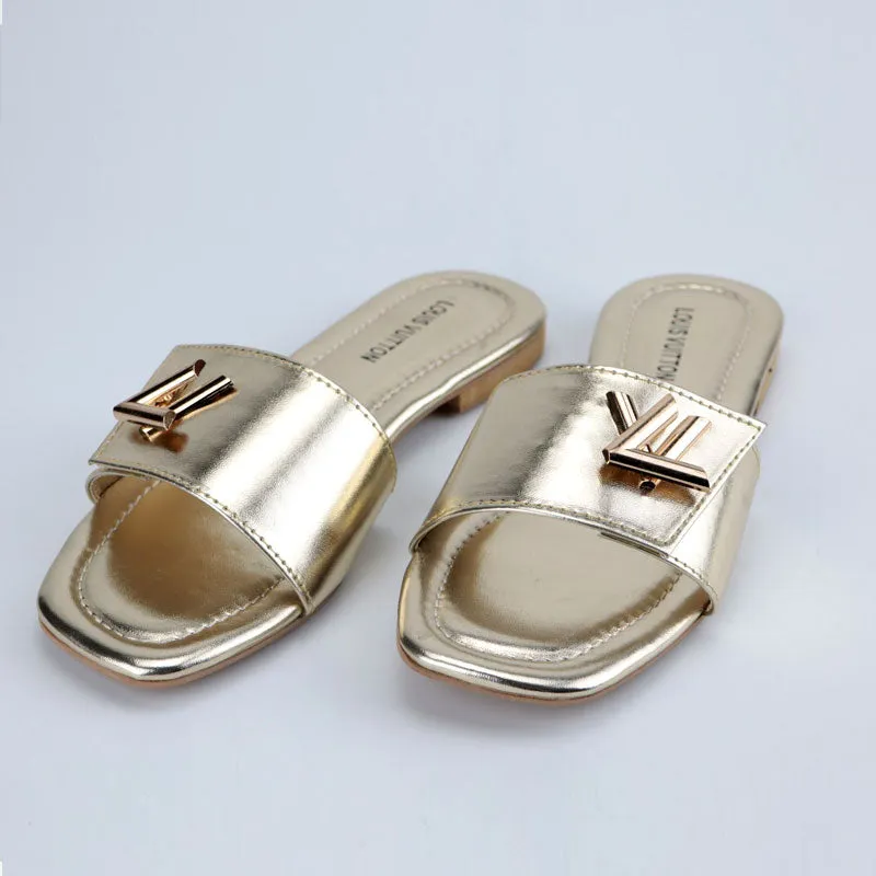 Luxury Open Toe Formal Strap Flat Sandals- 1023