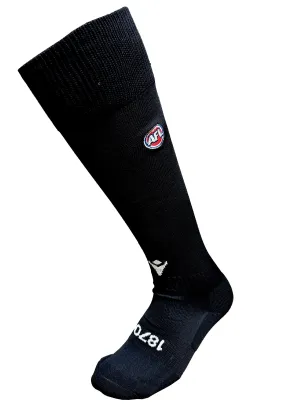 Macron Senior Port Adelaide Home Full Length Socks Black <br> 58542794