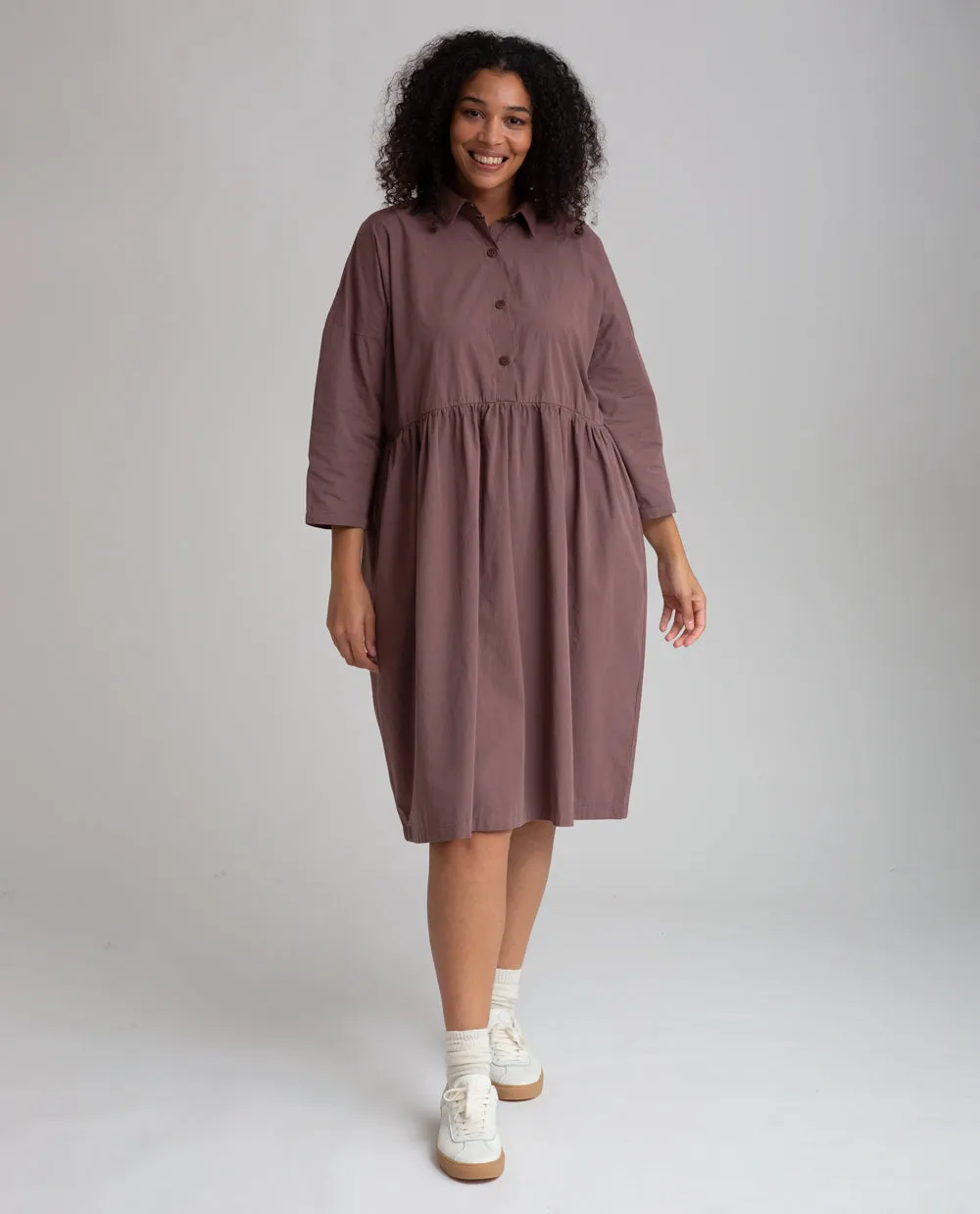 Marge Organic Cotton Dress In Peppercorn