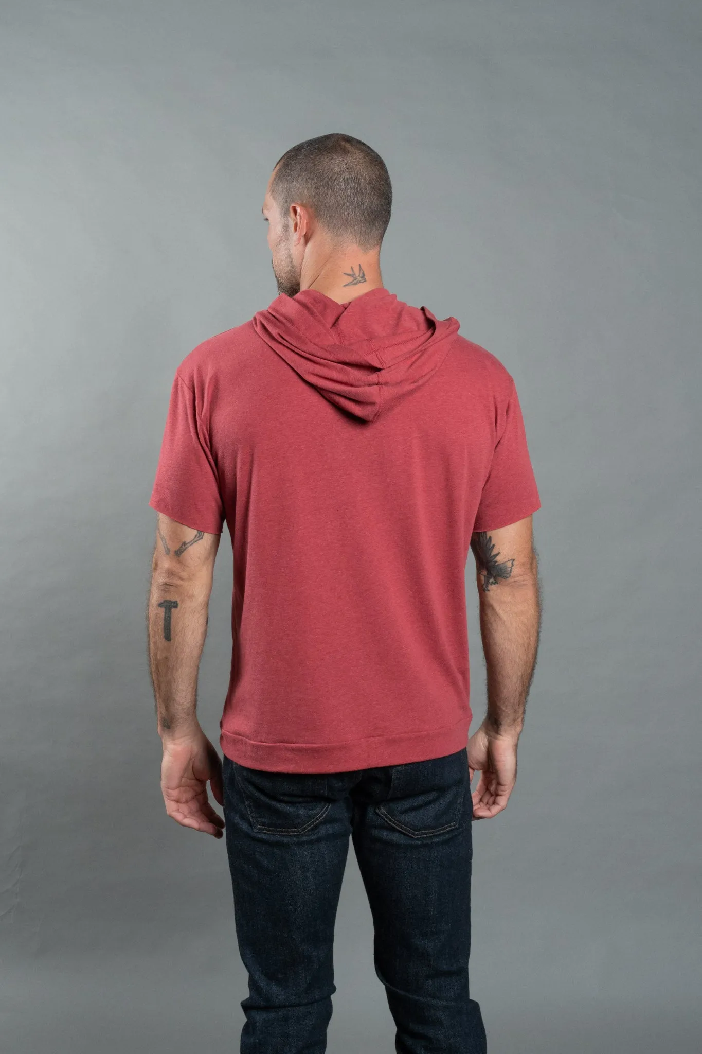 Men's Jersey Tee Kangaroo Pocket Hoodie