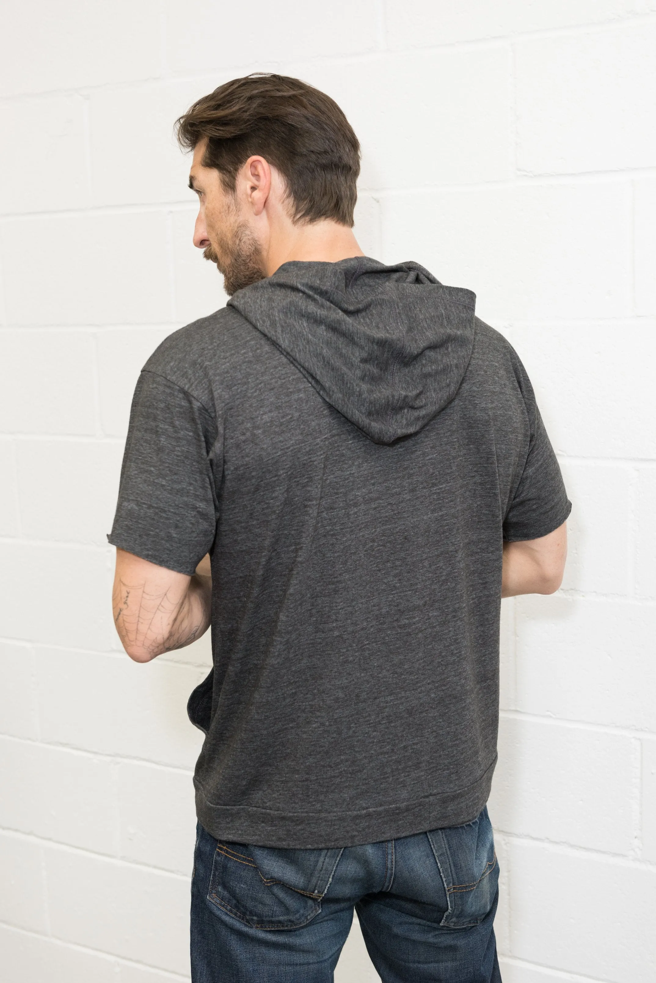 Men's Jersey Tee Kangaroo Pocket Hoodie