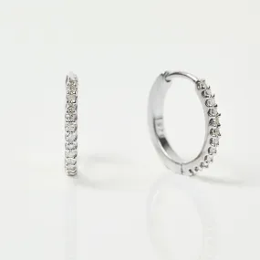 Mini Huggie Hoops in Diamond