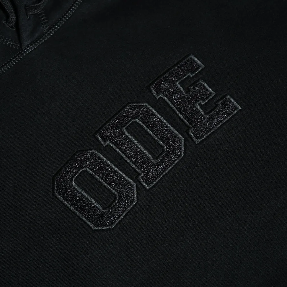 OPEN DIALOGUE TIE DYED LOGO EMBROIDERY HOODIE-BLACK