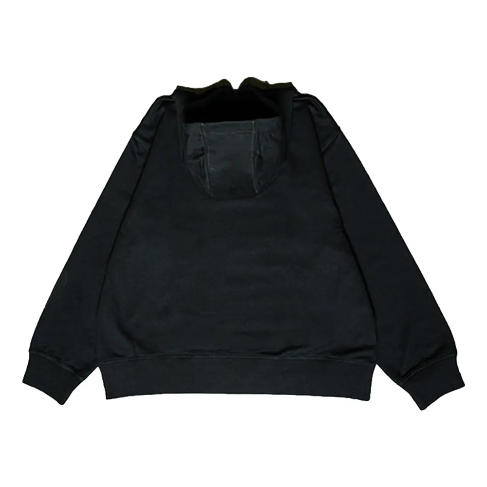 OPEN DIALOGUE TIE DYED LOGO EMBROIDERY HOODIE-BLACK