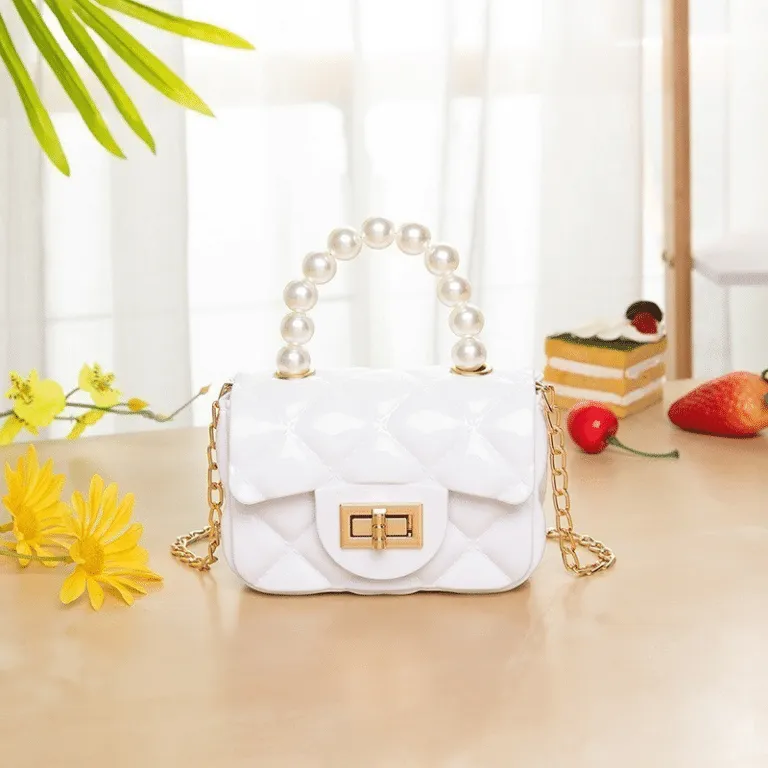 Pearl Handle Mini Jelly Bag Quilted Handbags