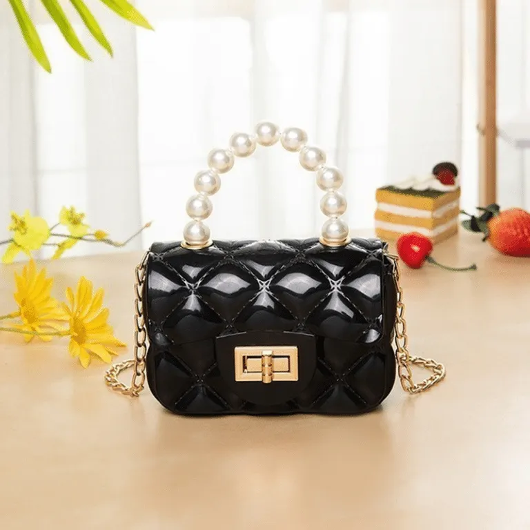 Pearl Handle Mini Jelly Bag Quilted Handbags