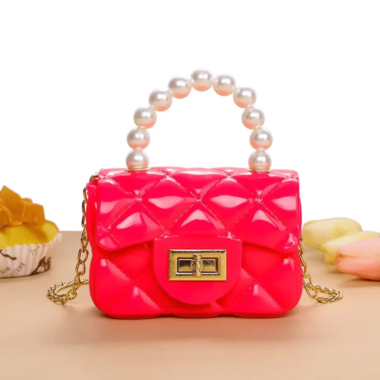 Pearl Handle Mini Jelly Bag Quilted Handbags