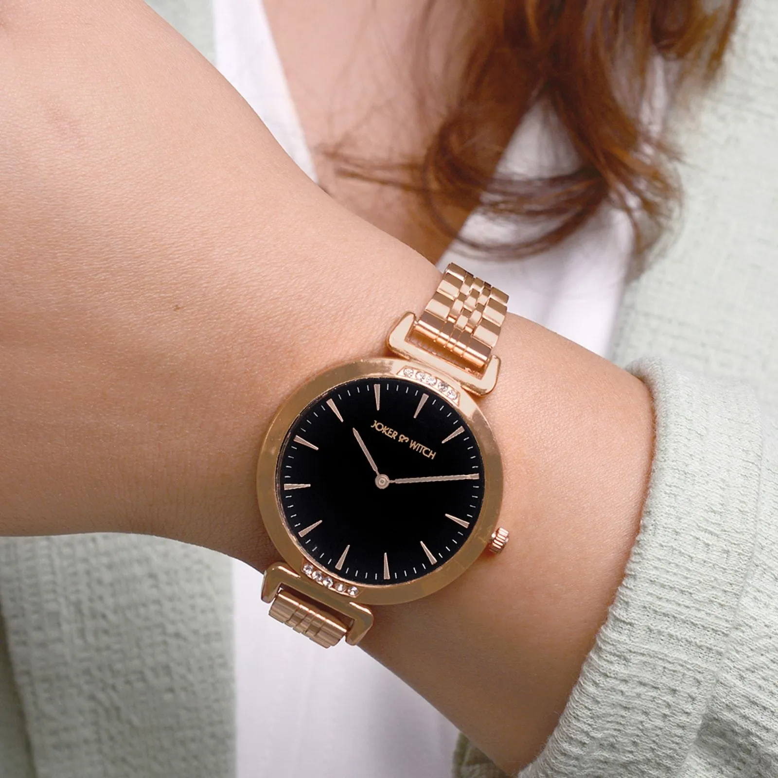 Petite Black Classic Rosegold Watch