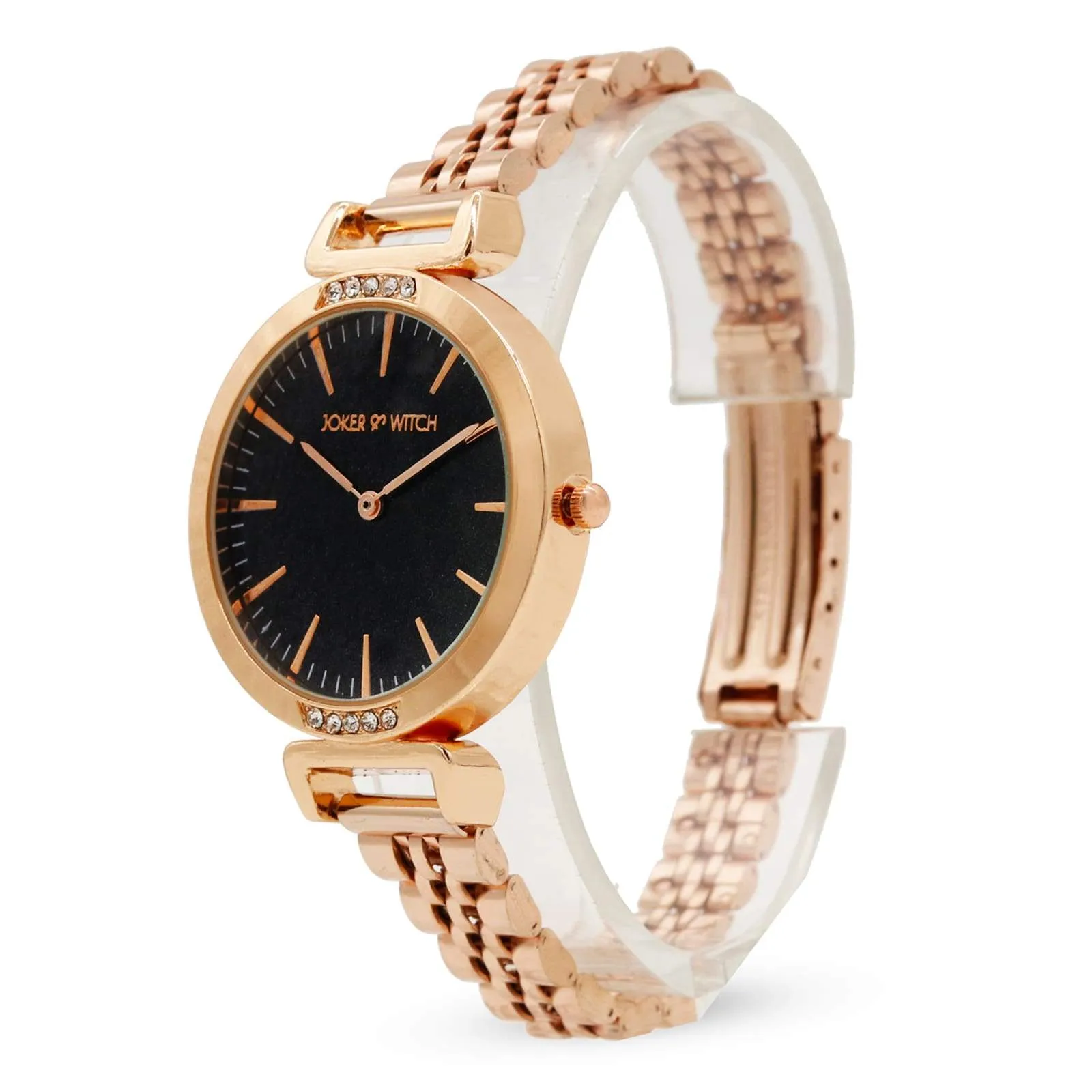 Petite Black Classic Rosegold Watch