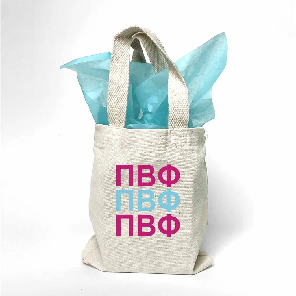 Pi Beta Phi Sorority Greek Letters Mini Tote Gift Bag