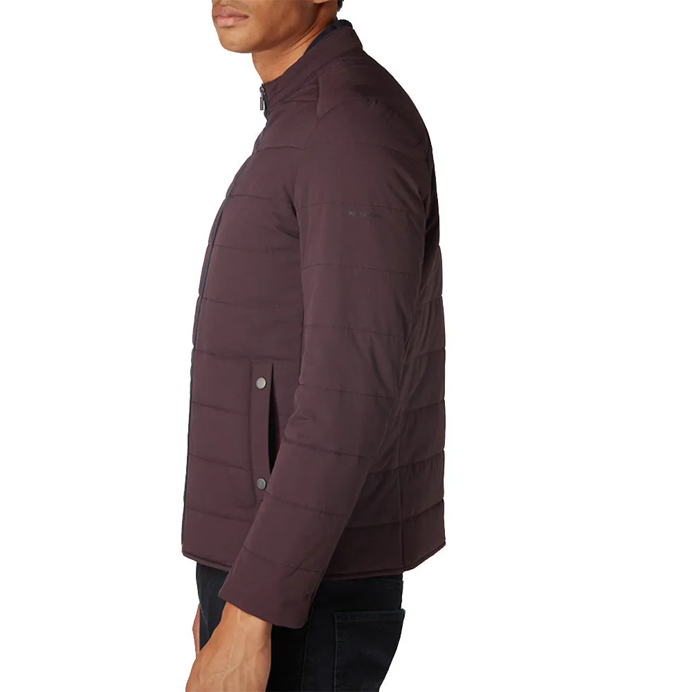 Remus Uomo Slim Fit Quilted Casual Coat - Wine