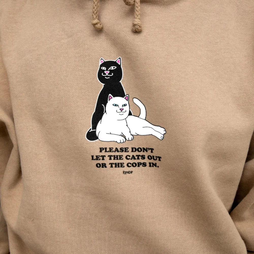 RIPNDIP KEEP THE CATS IN HOODIE-CREAM