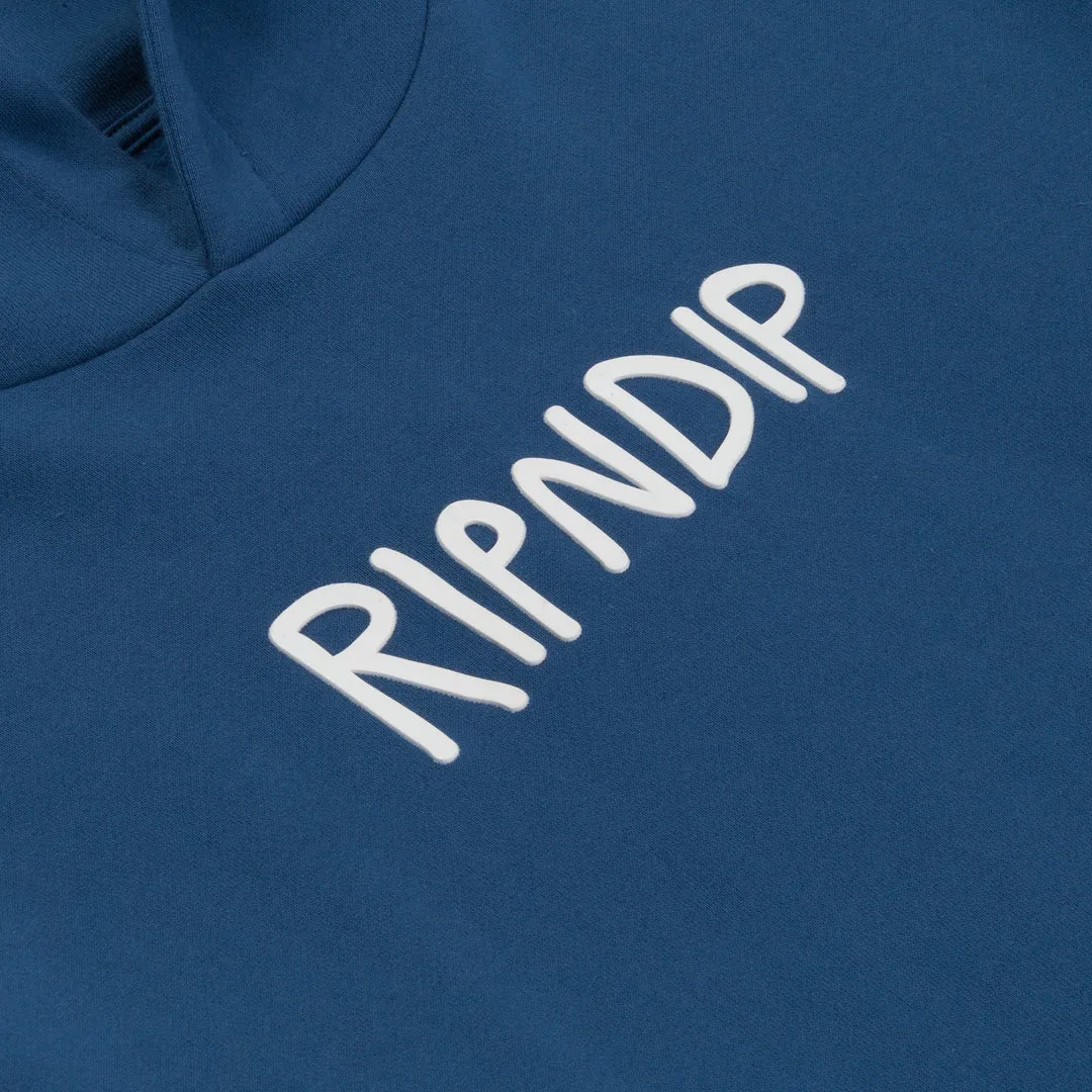 RIPNDIP RUBBER LOGO HOODIE-BLUE