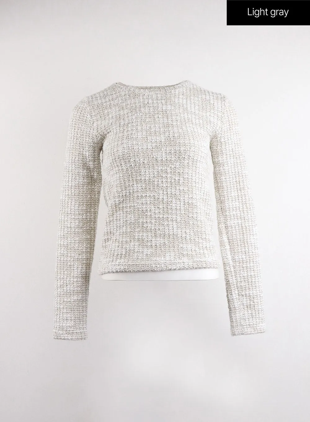 Round Neck Knitted Long Sleeve Top CJ417