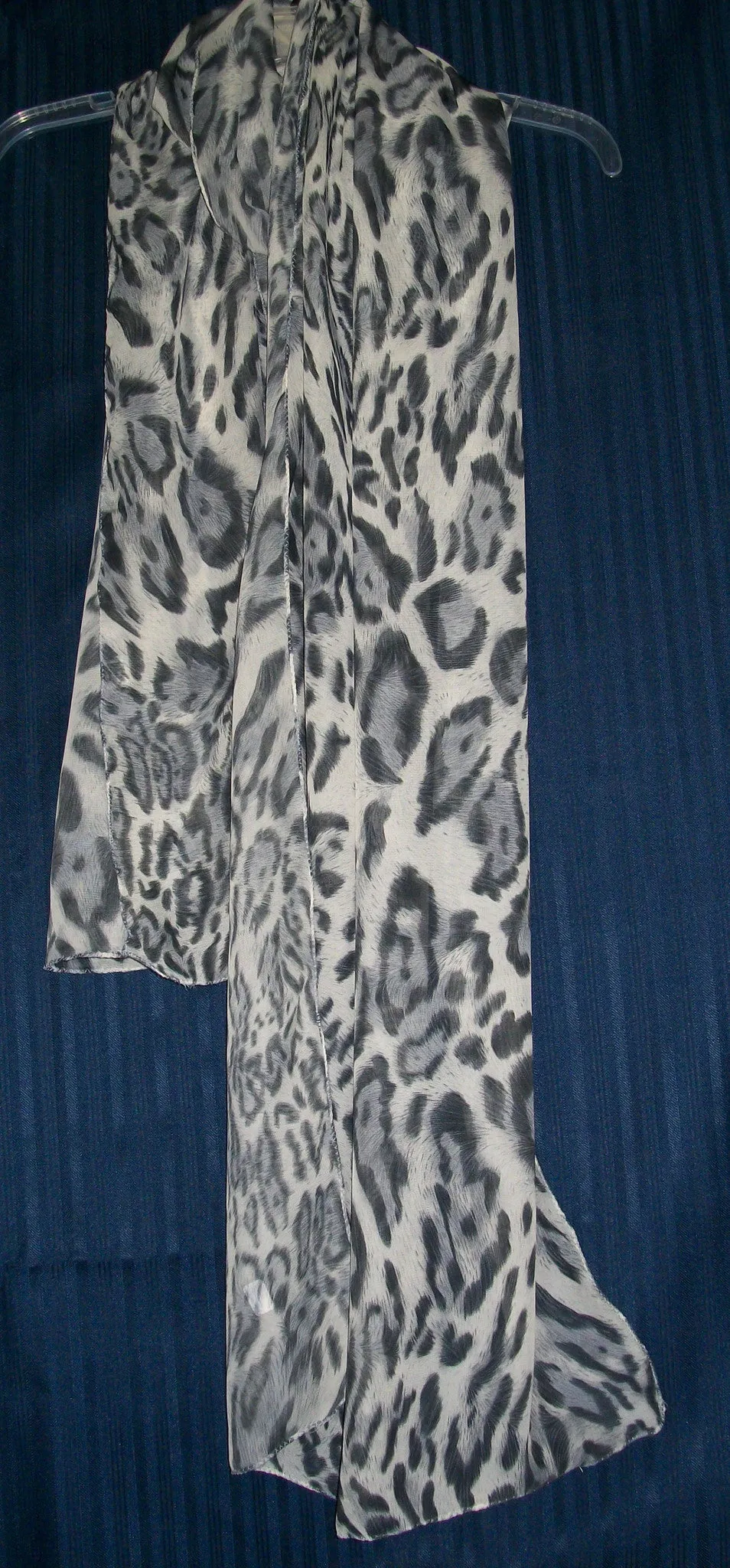 Scarf 1225 Gray Georgette Stole Wrap Gray Shades Chiffon