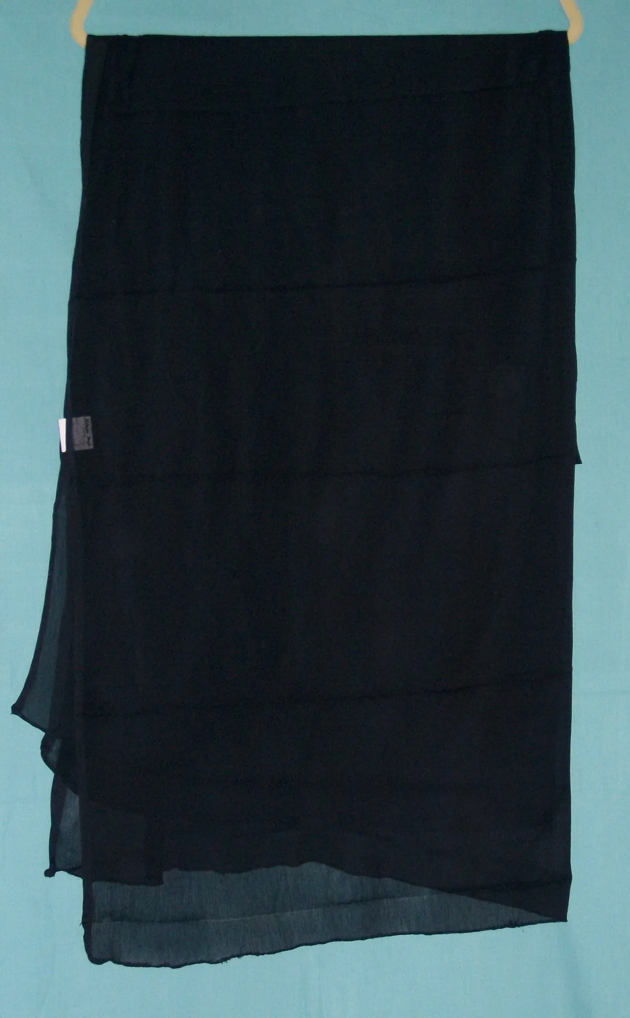 Scarf Plain Blue Black Chiffon