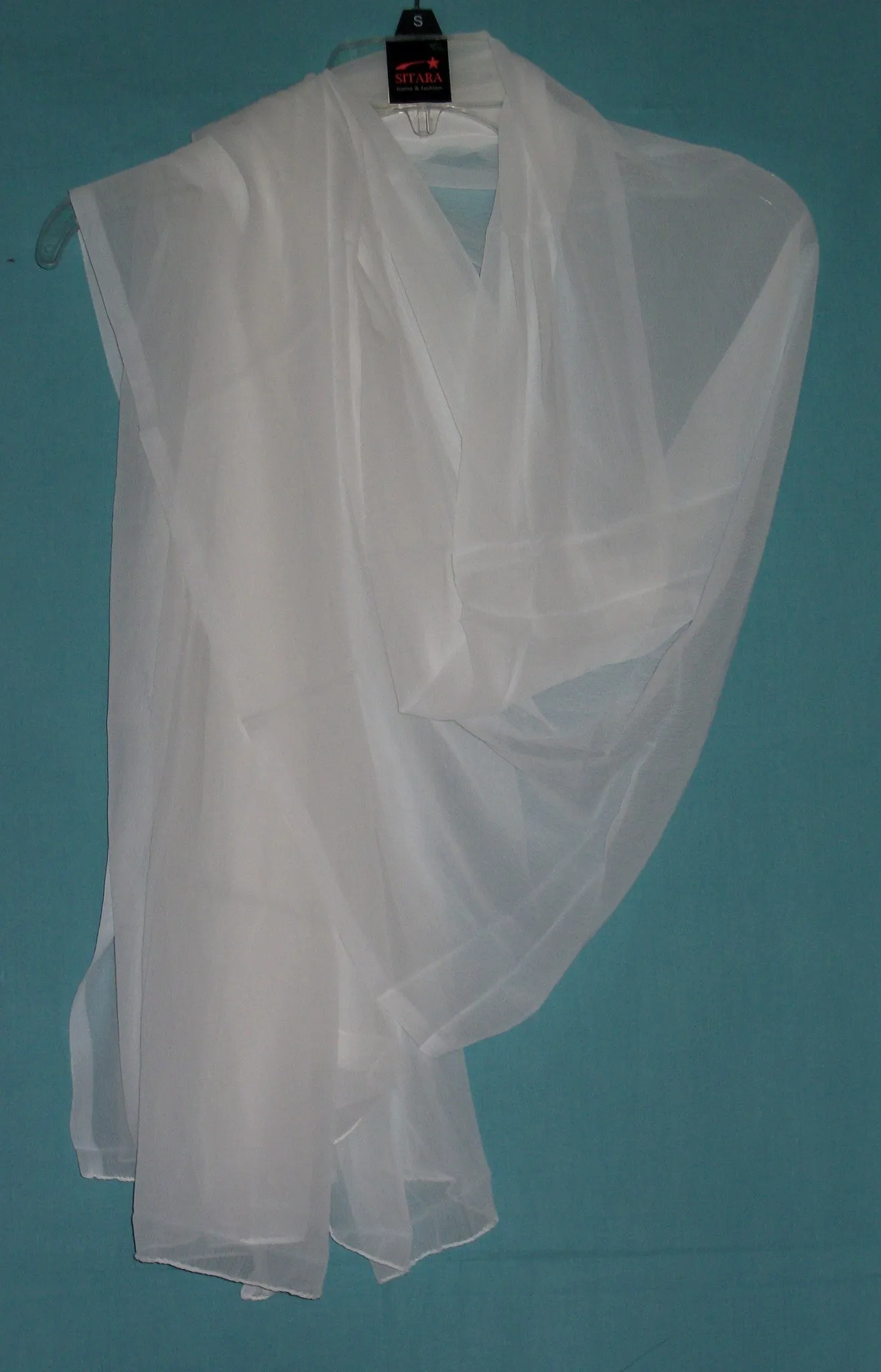 Scarf Plain White Chiffon