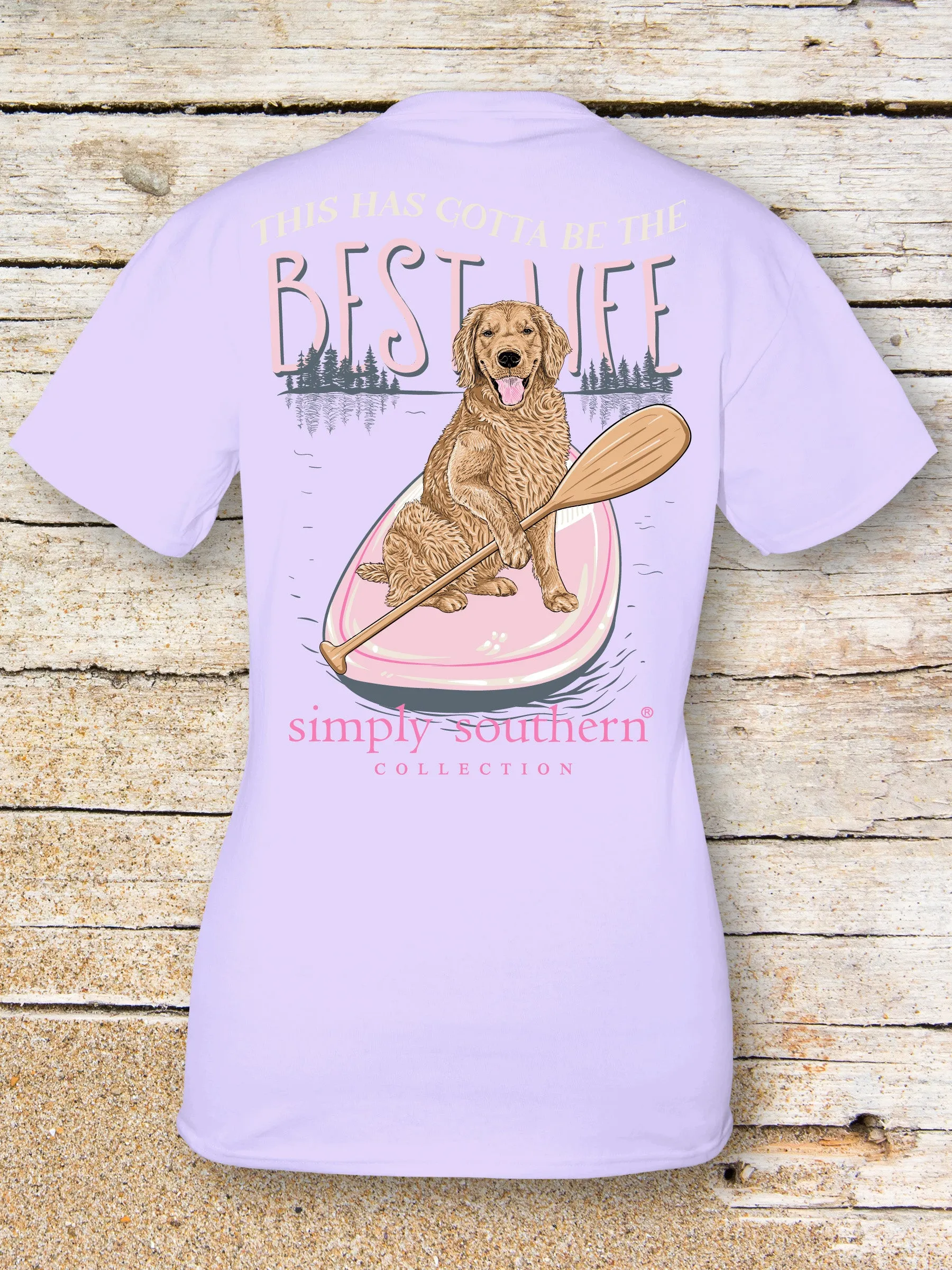 Simply Southern Best Life Dog Paddleboarding Short Sleeve Tee