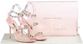 Sophia Webster Rose Pink crystal embellished  Heeled Sandals BNIB UK 6.5 EU 39.5 👠