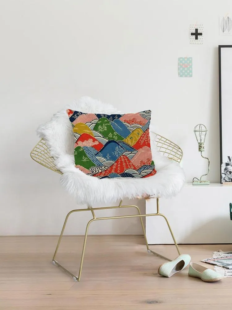 Square Toss Cushion Cover - Rainbow Mountains