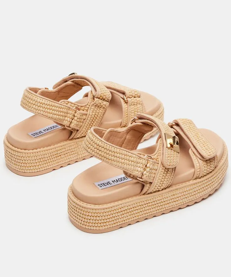 Steve Madden Big Mona Sandal - Natural Raffia