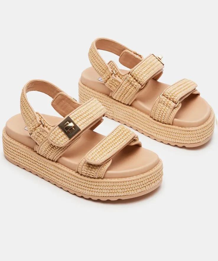 Steve Madden Big Mona Sandal - Natural Raffia