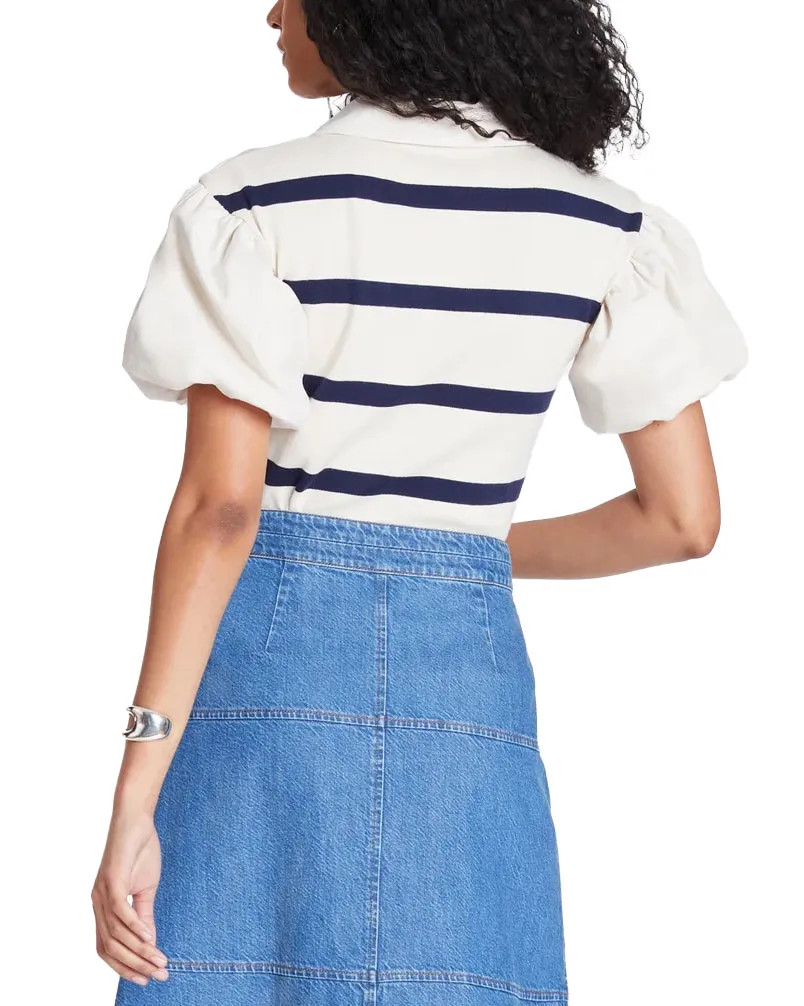 Striped Tory Top (Cream/Maritime Blue)