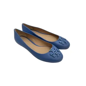 Tory Burch Blue Leather Lowell 2 Ballet Flats | Brand New |