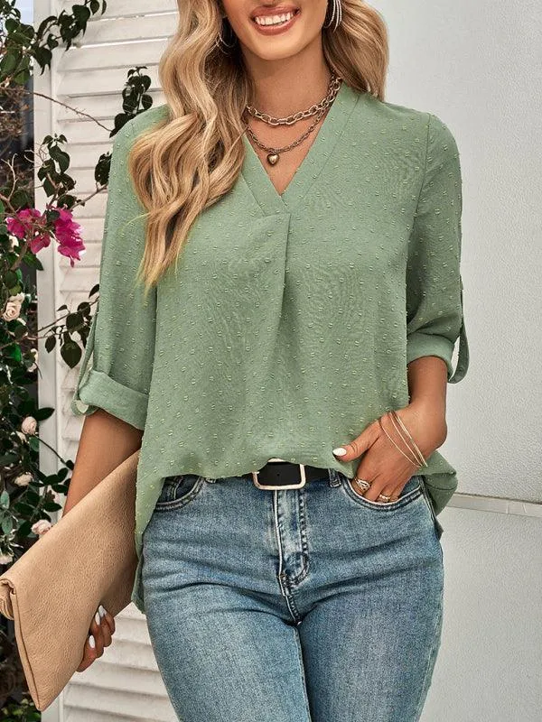 V-Neck Three-Quarter Sleeve Top