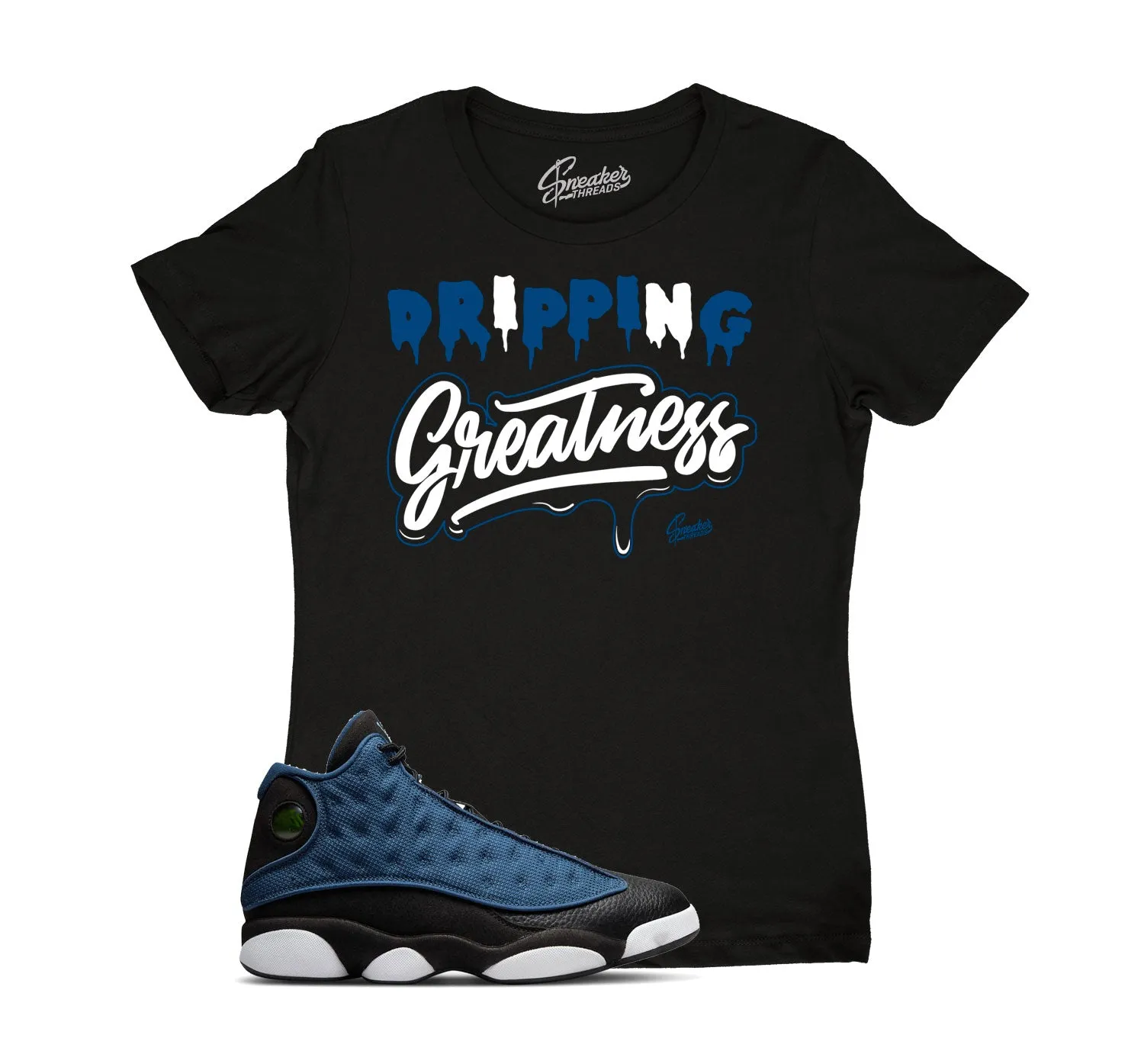 Womens Brave Blue 13 Shirt - Drip Greatness - Black