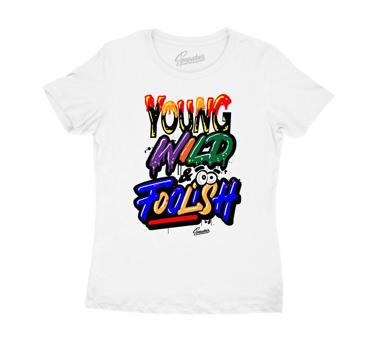 Womens Multi 2 Shirt - Young Wild - White