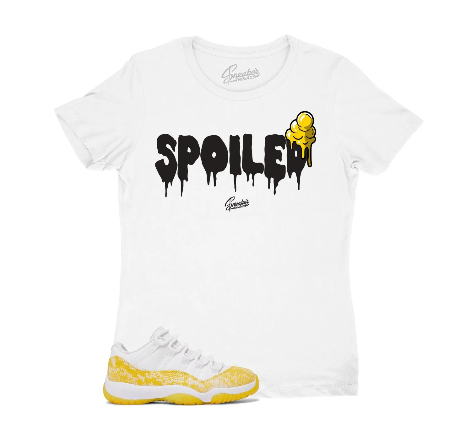 Womens Yellow Snakeskin 11 Shirt - Spoiled - White